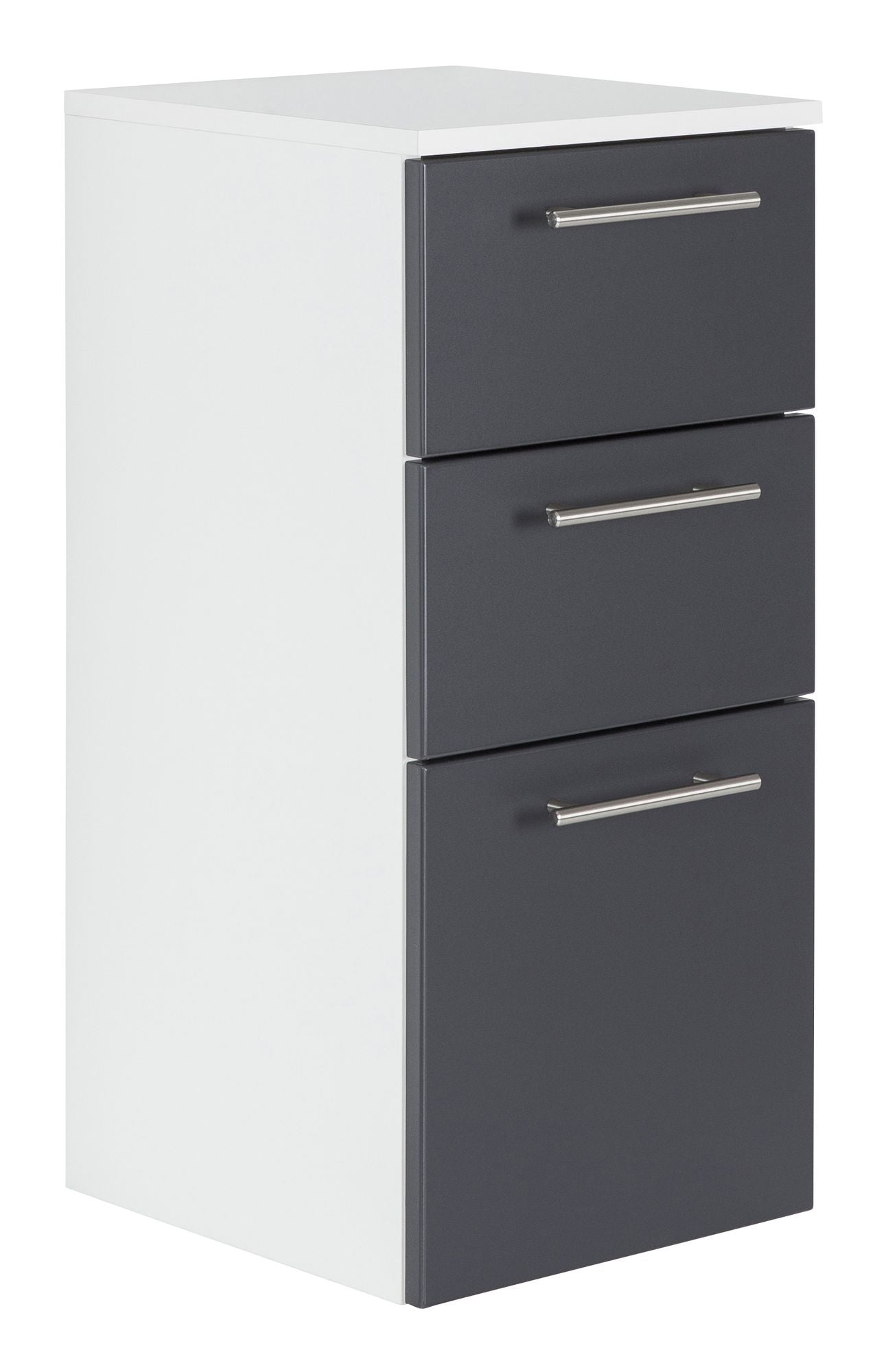 Midischrank Basic Farben: weiß/weiß hochglanz, weiß/schwarz seidenglanz,weiß/anthrazit seidenglanz, weiß/eiche hell, weiß/beton