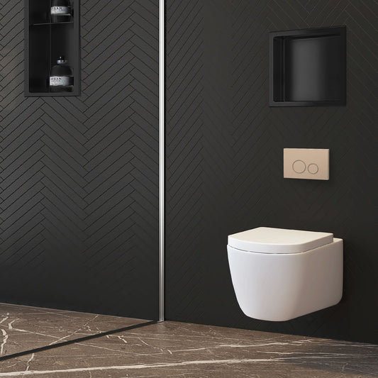 Drückerplatte Champagne Gold Matt Kompatibel zu Geberit Duofix Sigma (UP 320) 2 Mengenspülung