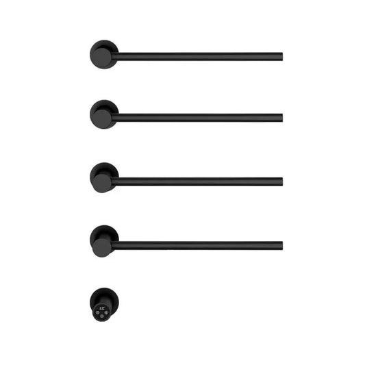 Unterputz Elektro-Badheizkörper 60W – 4 Stäbe, Schwarz Matt, ca. 60x50 cm, regelbares Thermostat