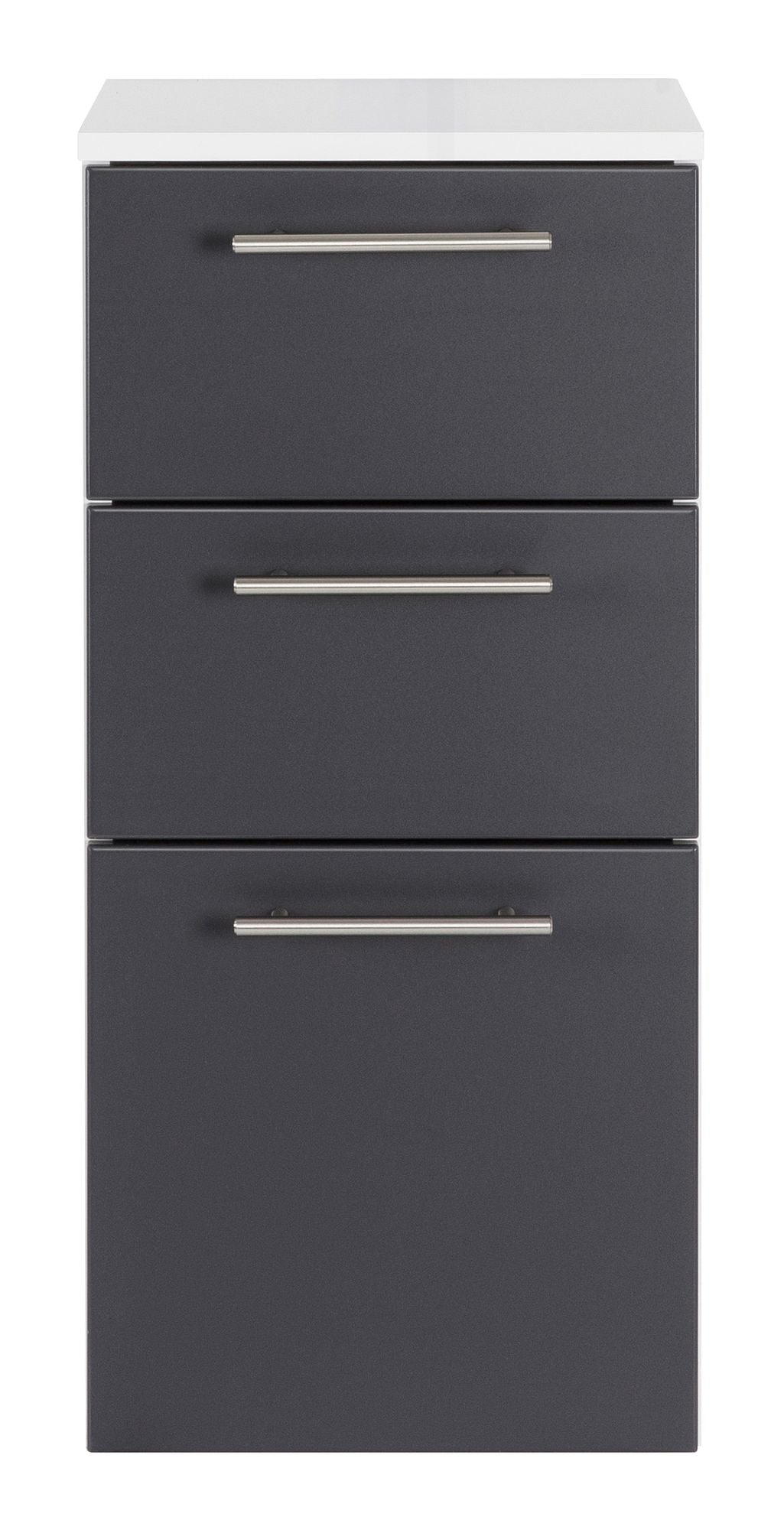 Midischrank Basic Farben: weiß/weiß hochglanz, weiß/schwarz seidenglanz,weiß/anthrazit seidenglanz, weiß/eiche hell, weiß/beton