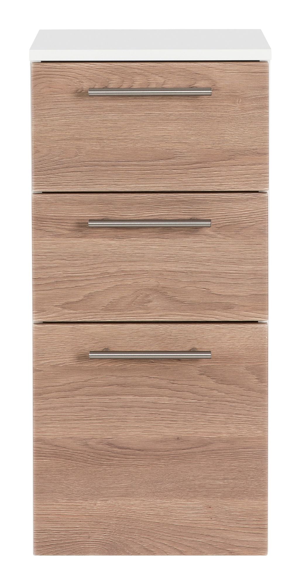 Midischrank Basic Farben: weiß/weiß hochglanz, weiß/schwarz seidenglanz,weiß/anthrazit seidenglanz, weiß/eiche hell, weiß/beton