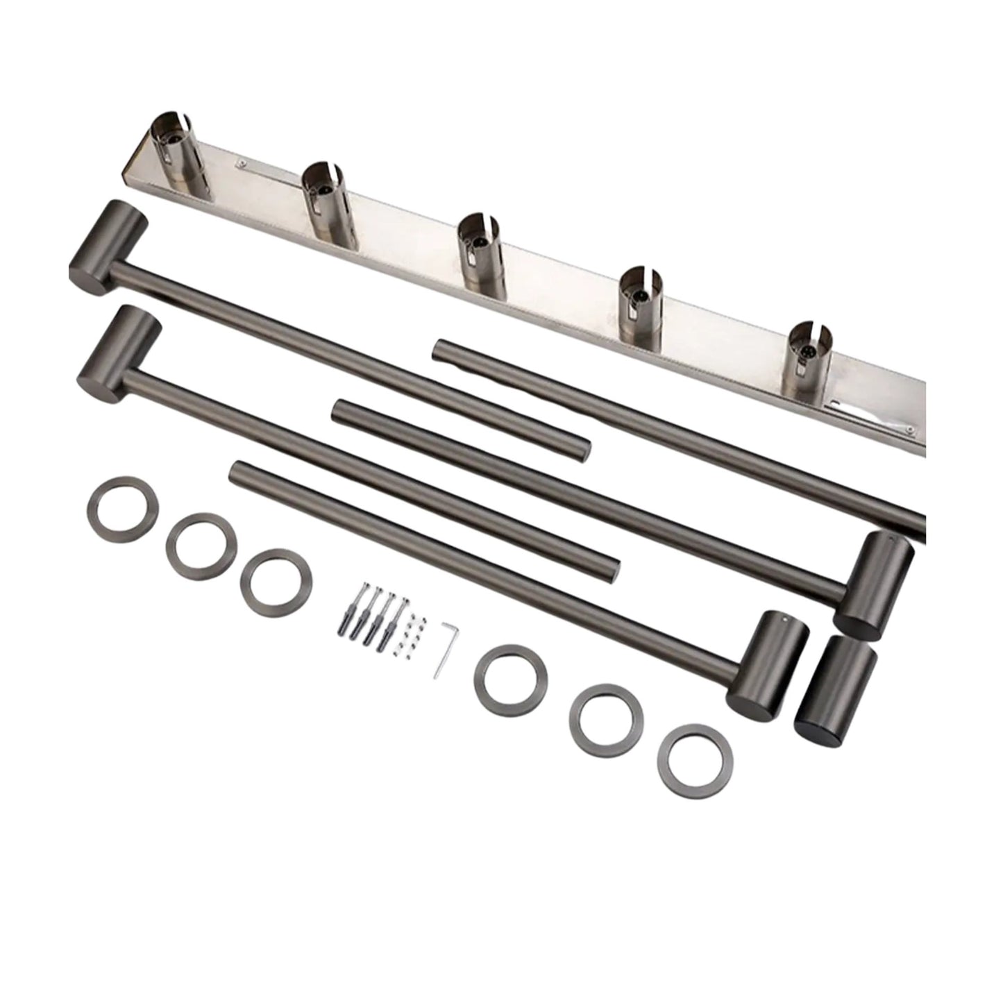 Unterputz Elektro-Badheizkörper 60W – 4 Stäbe, Schwarz Matt, ca. 60x50 cm, regelbares Thermostat