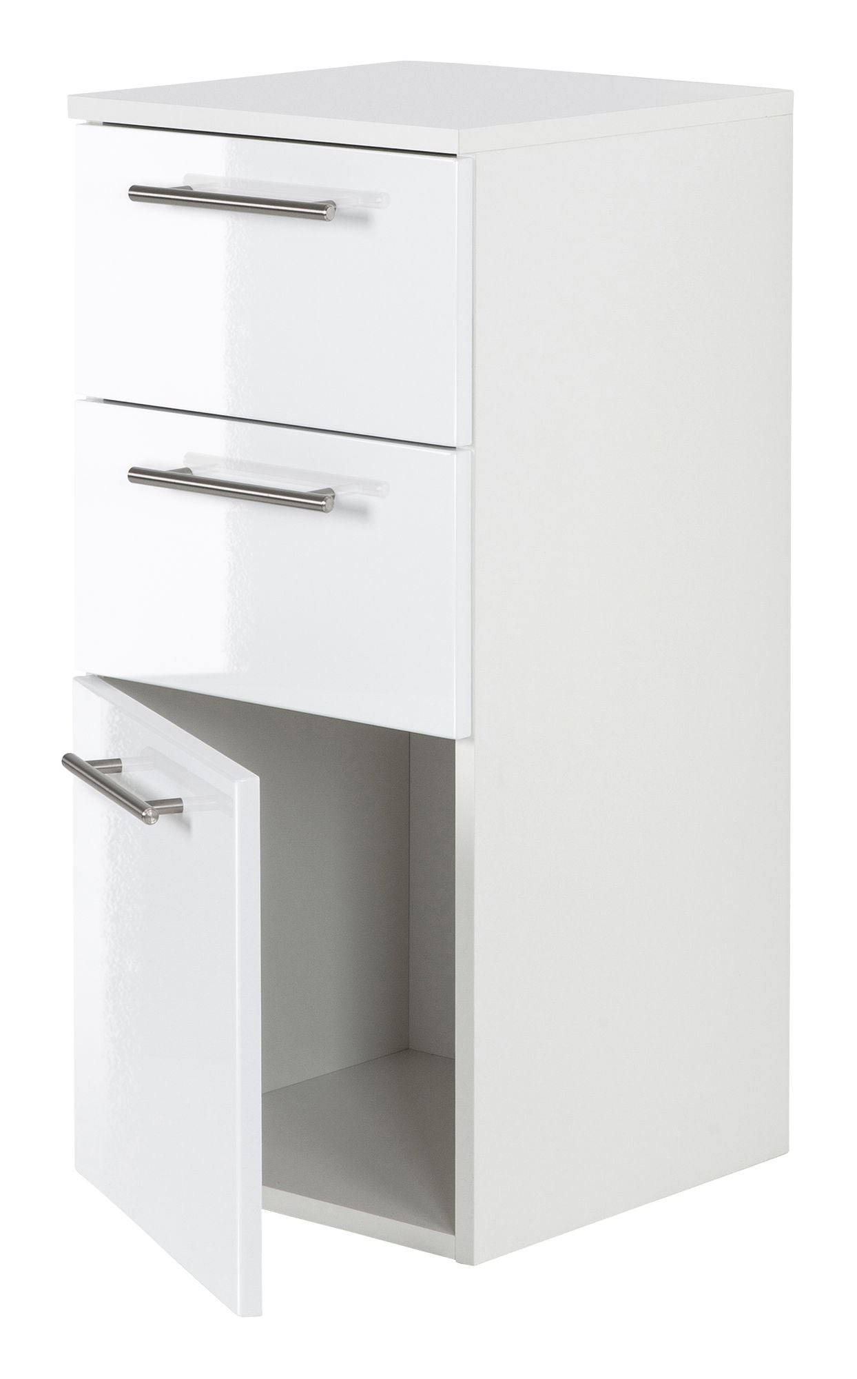 Midischrank Basic Farben: weiß/weiß hochglanz, weiß/schwarz seidenglanz,weiß/anthrazit seidenglanz, weiß/eiche hell, weiß/beton