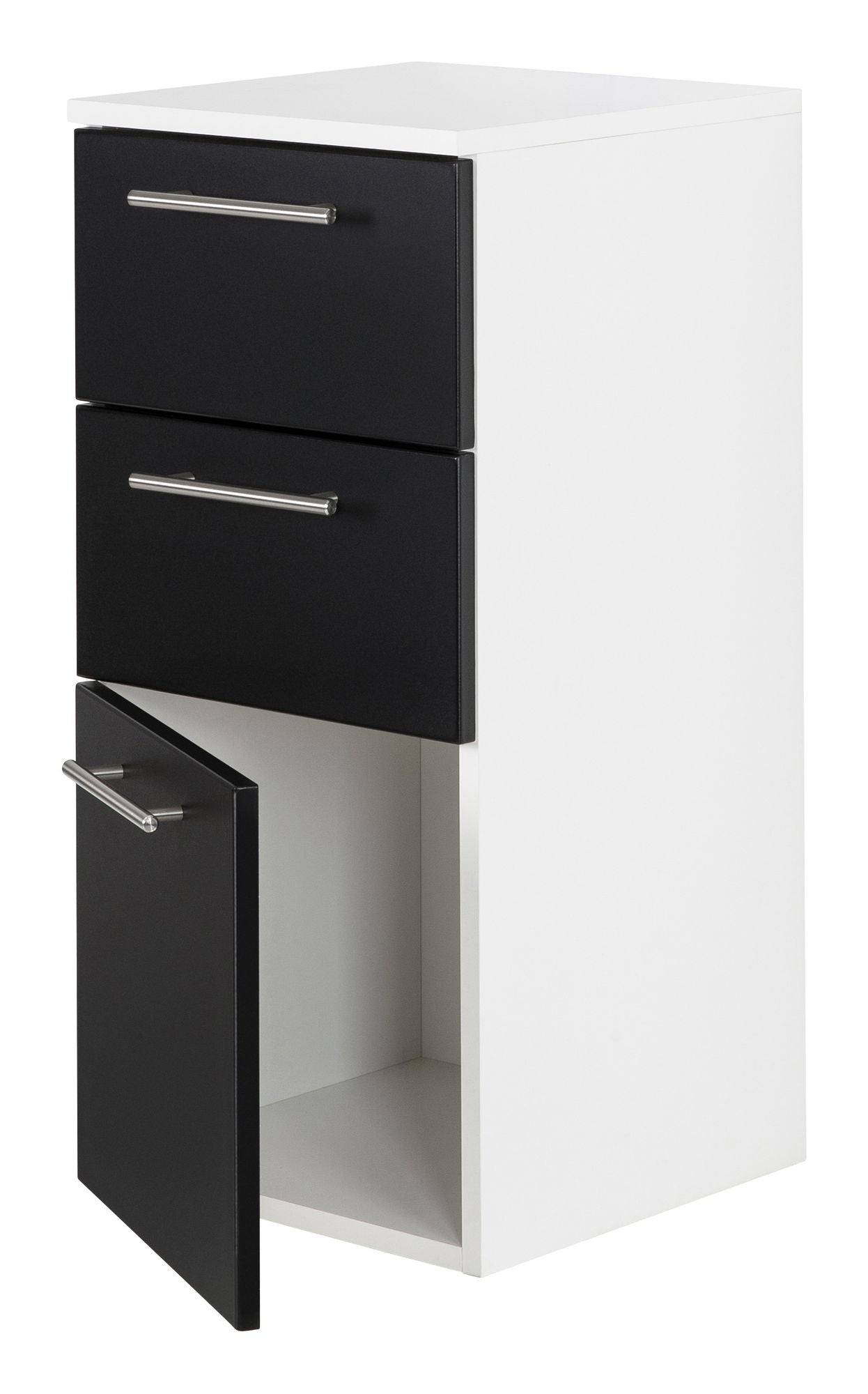 Midischrank Basic Farben: weiß/weiß hochglanz, weiß/schwarz seidenglanz,weiß/anthrazit seidenglanz, weiß/eiche hell, weiß/beton