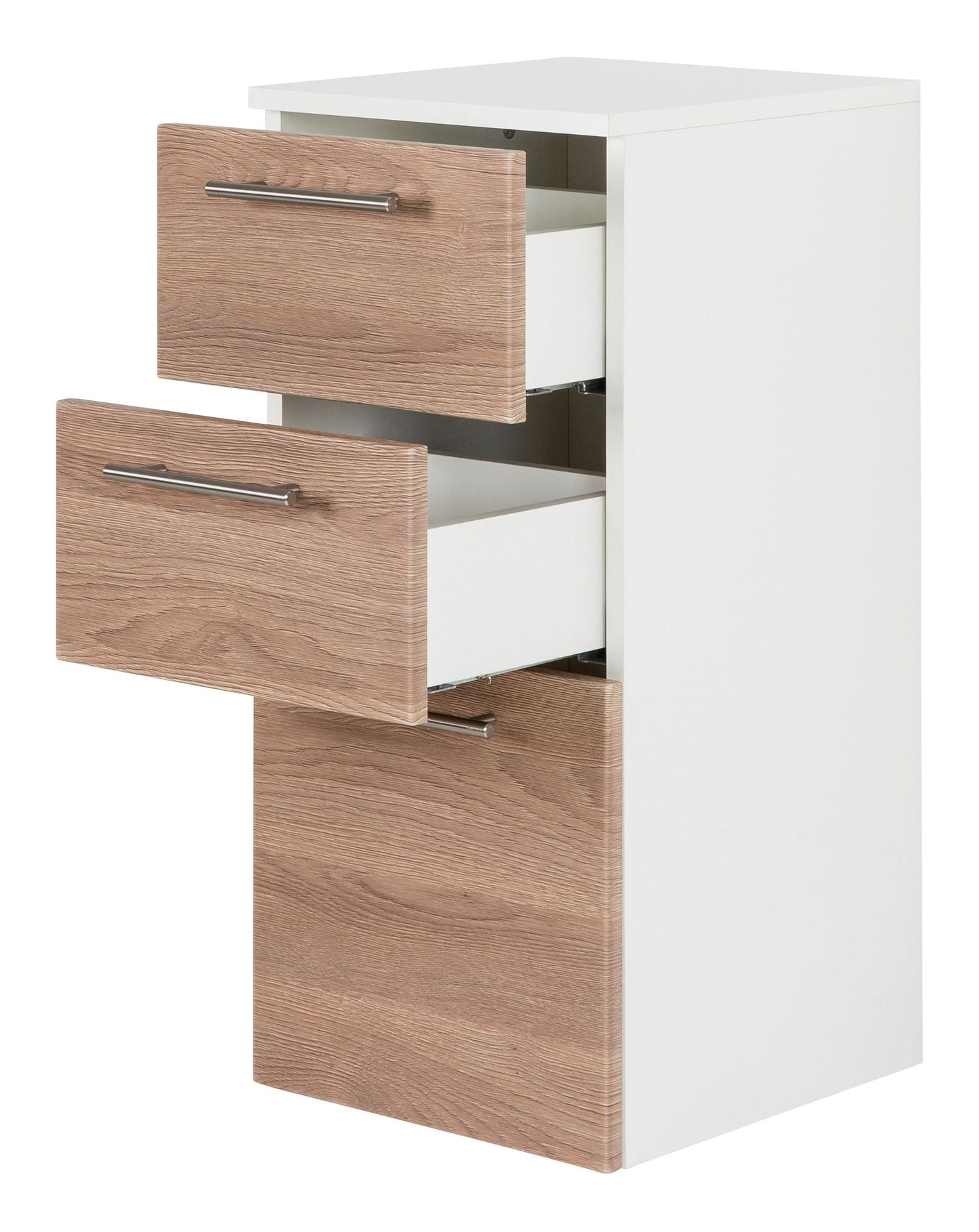 Midischrank Basic Farben: weiß/weiß hochglanz, weiß/schwarz seidenglanz,weiß/anthrazit seidenglanz, weiß/eiche hell, weiß/beton