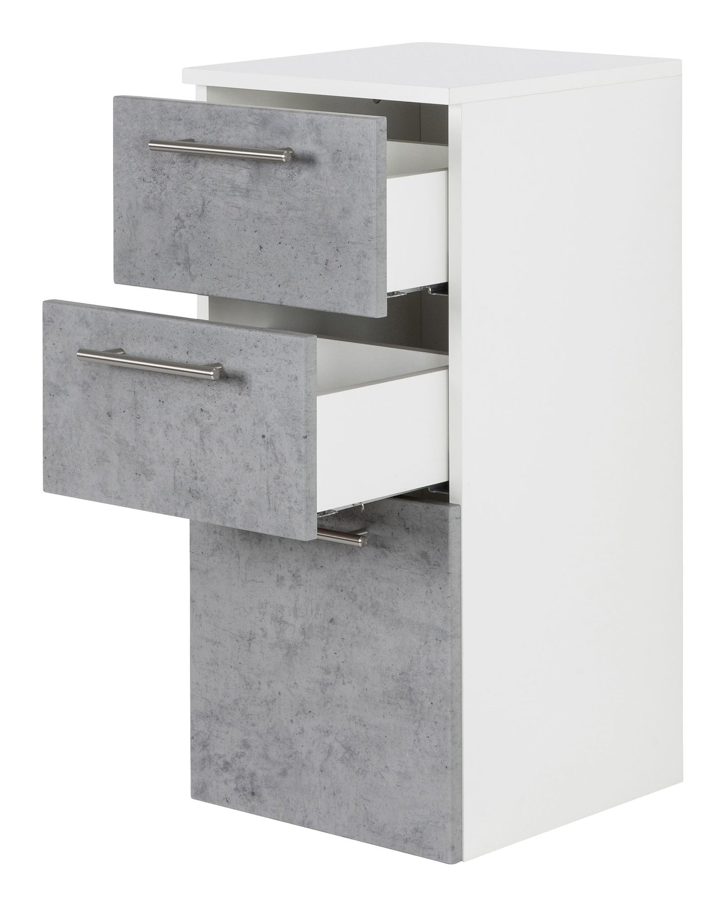 Midischrank Basic Farben: weiß/weiß hochglanz, weiß/schwarz seidenglanz,weiß/anthrazit seidenglanz, weiß/eiche hell, weiß/beton