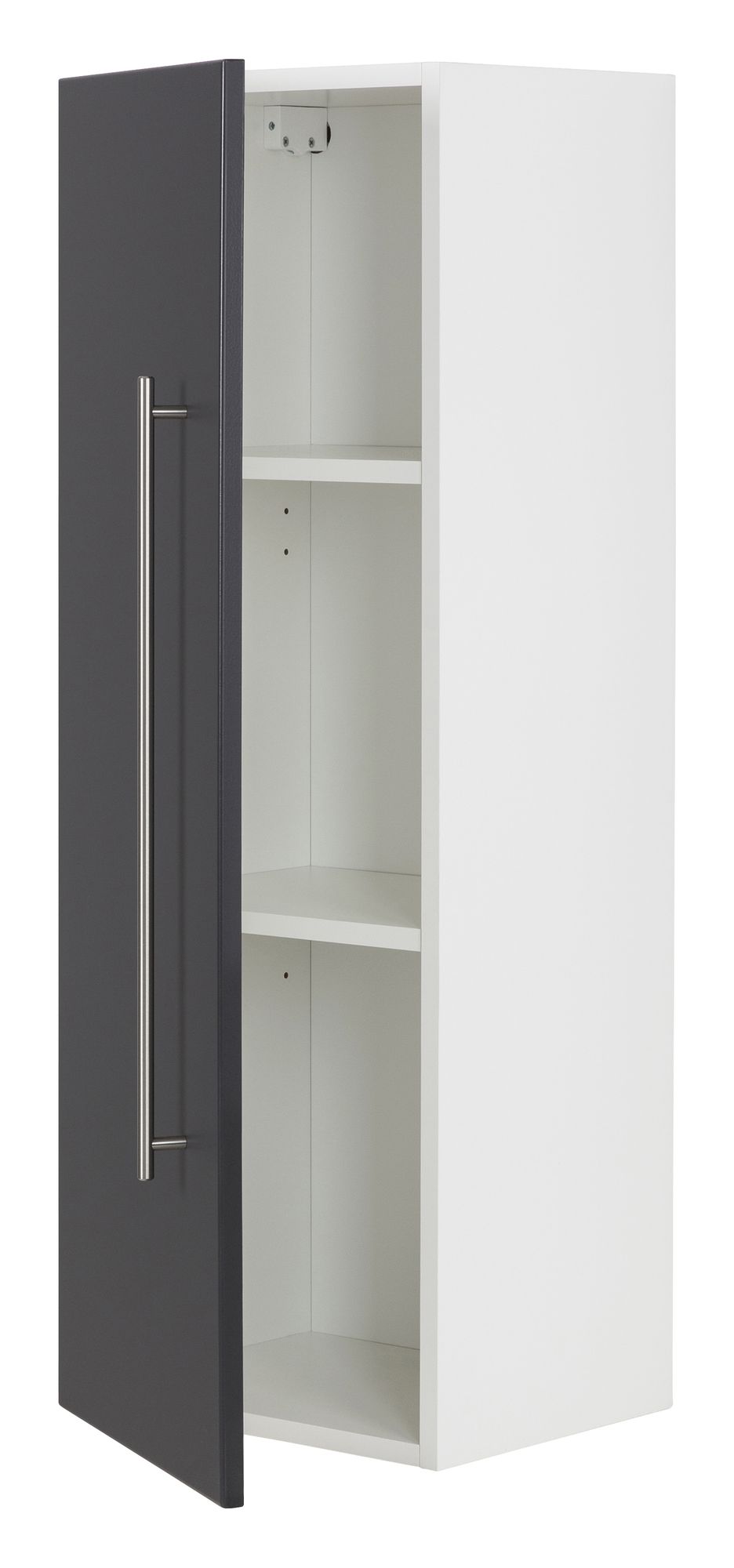Hochschrank Basic 100, Farben: weiß/weiß hochglanz, weiß/schwarz seidenglanz,weiß/anthrazit seidenglanz, weiß/eiche hell, weiß/beton
