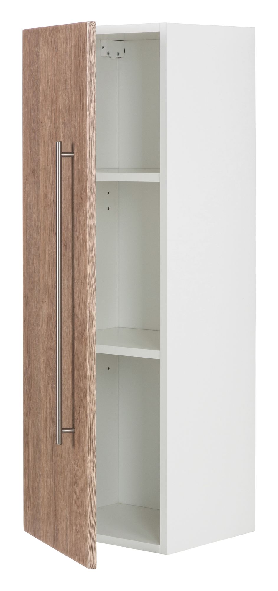 Hochschrank Basic 100, Farben: weiß/weiß hochglanz, weiß/schwarz seidenglanz,weiß/anthrazit seidenglanz, weiß/eiche hell, weiß/beton