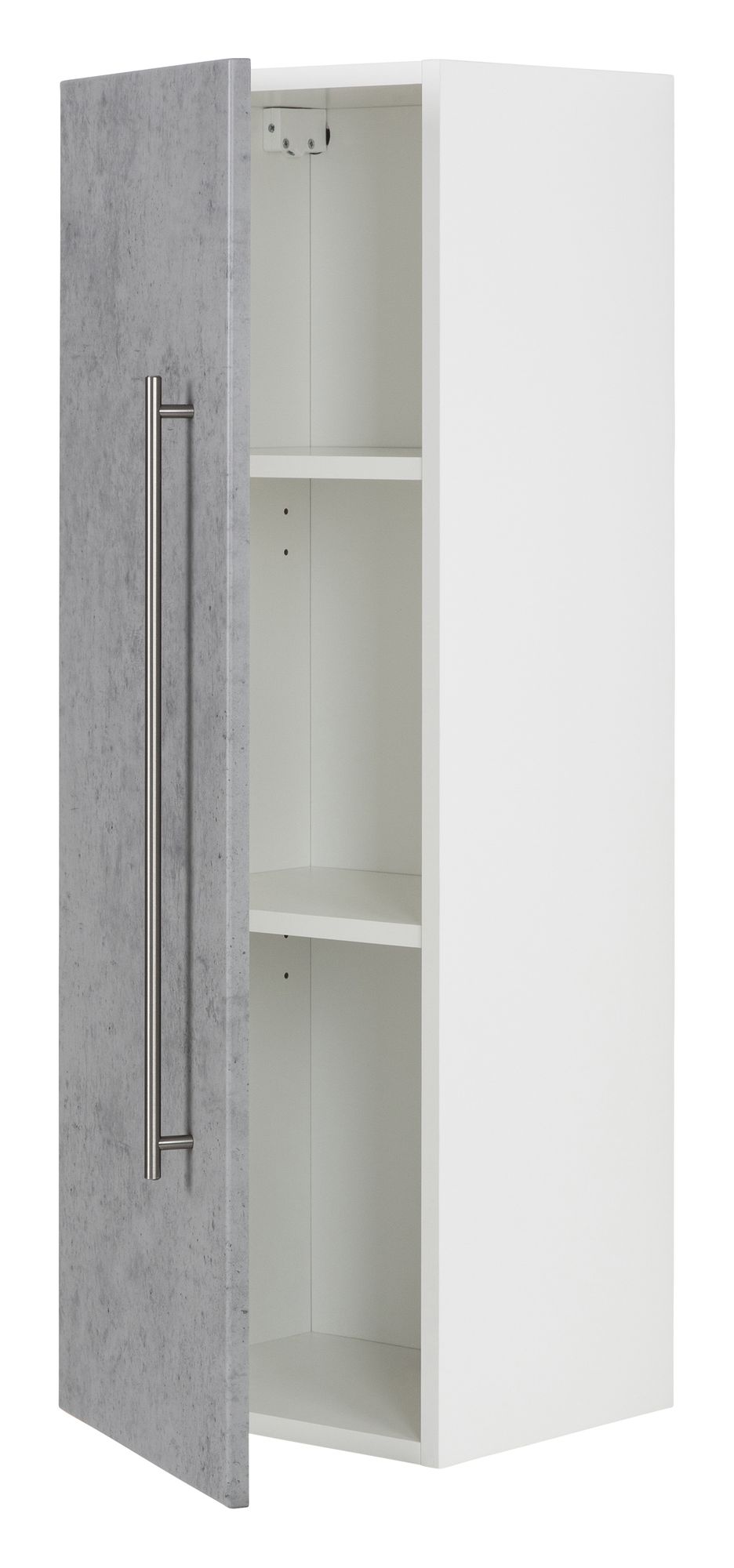 Hochschrank Basic 100, Farben: weiß/weiß hochglanz, weiß/schwarz seidenglanz,weiß/anthrazit seidenglanz, weiß/eiche hell, weiß/beton