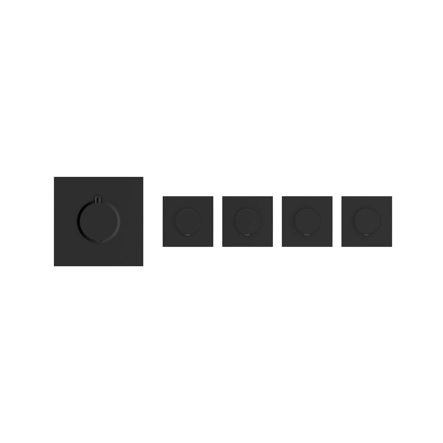 Soho 4 Wege Unterputz Thermostat Armatur Schwarz Matt