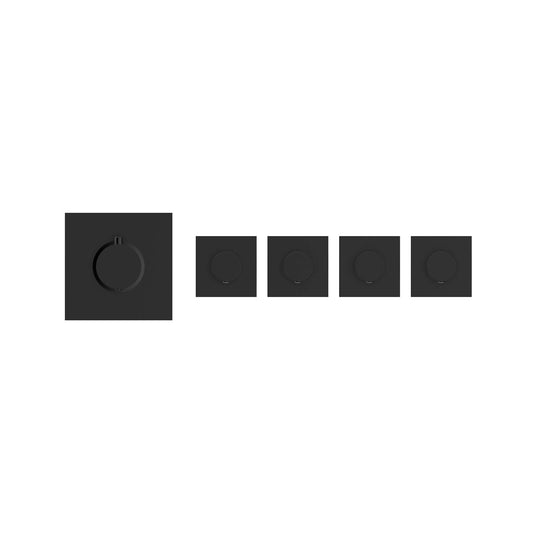 Soho 4 Wege Unterputz Thermostat Armatur Schwarz Matt