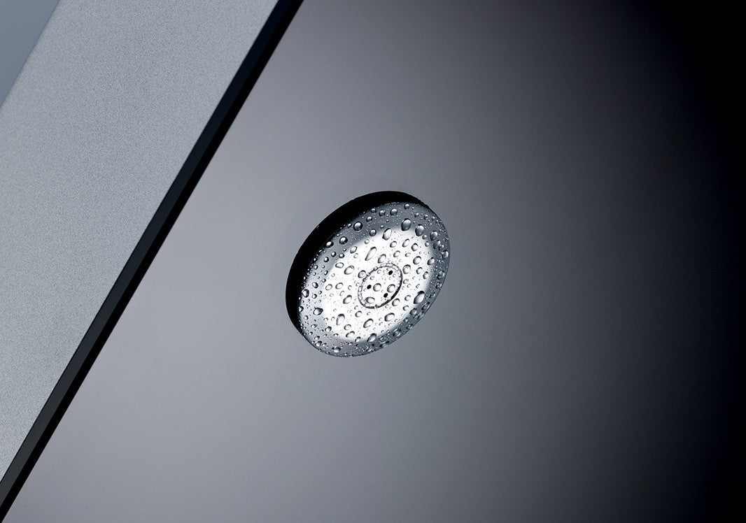 Edles Glas Duschpaneel mit Thermostat Schwarz