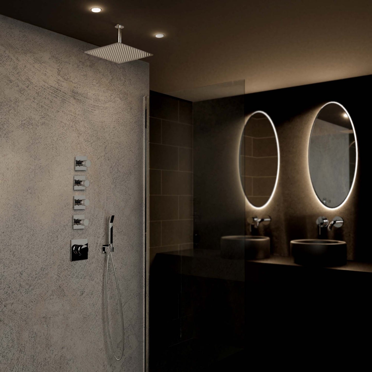 Soho 4 Wege Unterputz Thermostat Armatur inkl UP-Körper