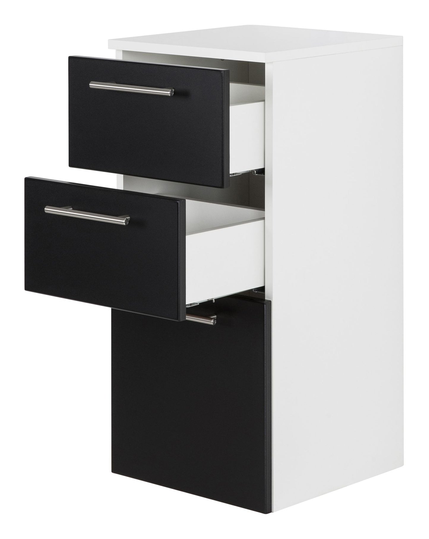 Midischrank Basic Farben: weiß/weiß hochglanz, weiß/schwarz seidenglanz,weiß/anthrazit seidenglanz, weiß/eiche hell, weiß/beton