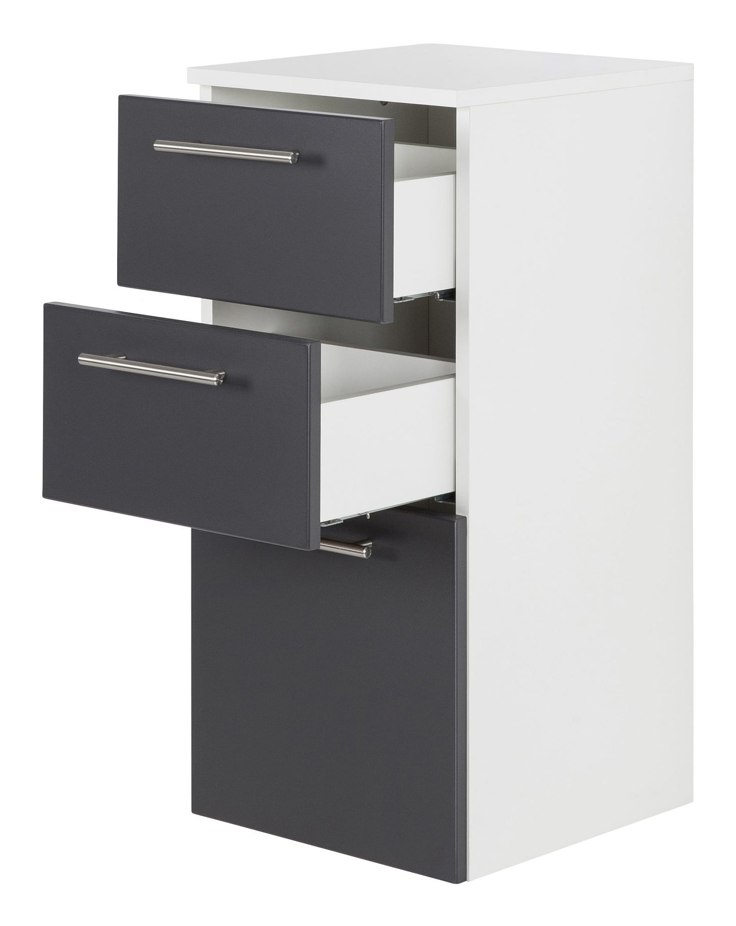 Midischrank Basic Farben: weiß/weiß hochglanz, weiß/schwarz seidenglanz,weiß/anthrazit seidenglanz, weiß/eiche hell, weiß/beton