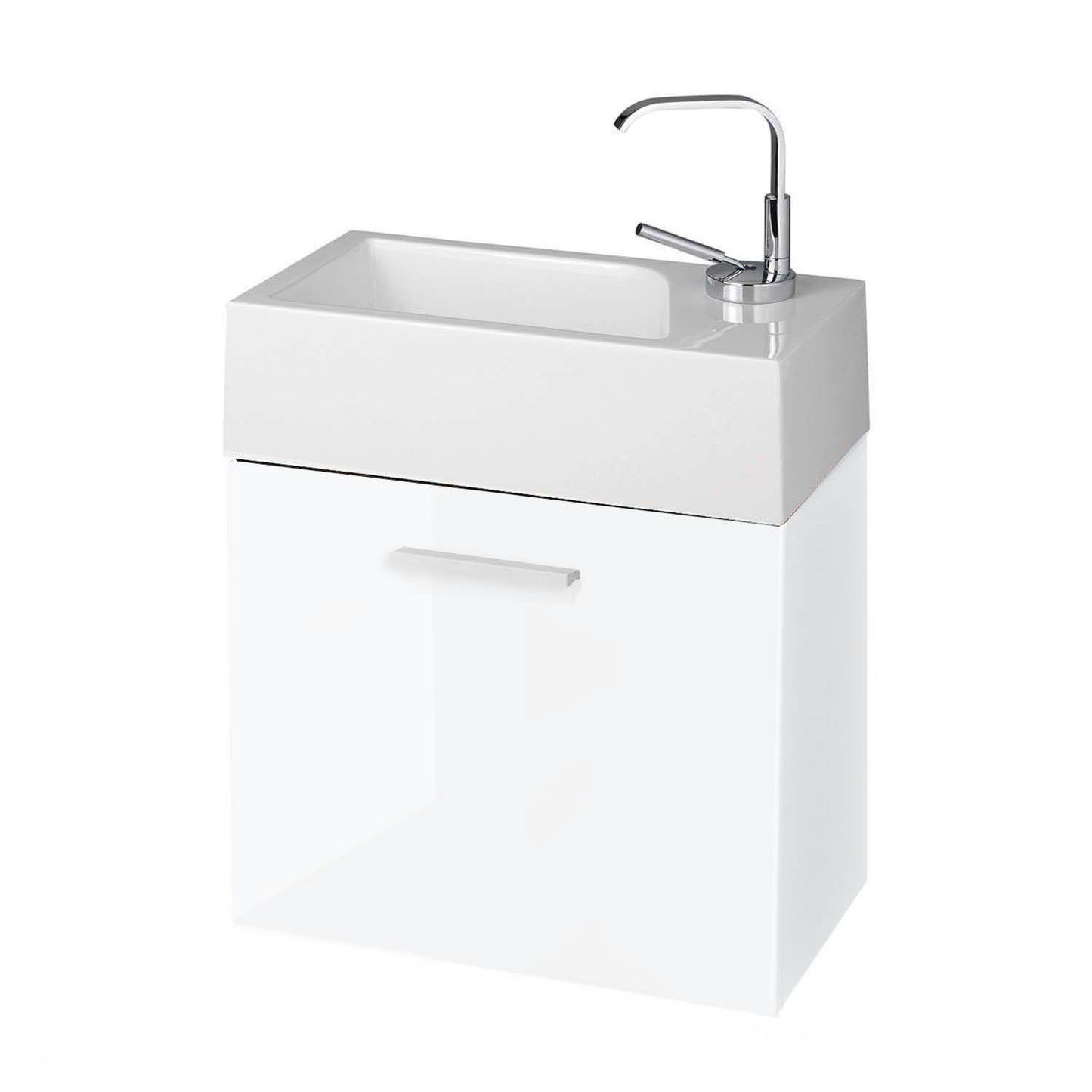 Gäste-WC Badmöbel Waschbecken mit Unterschrank und Ablagefächer Handwaschbecken