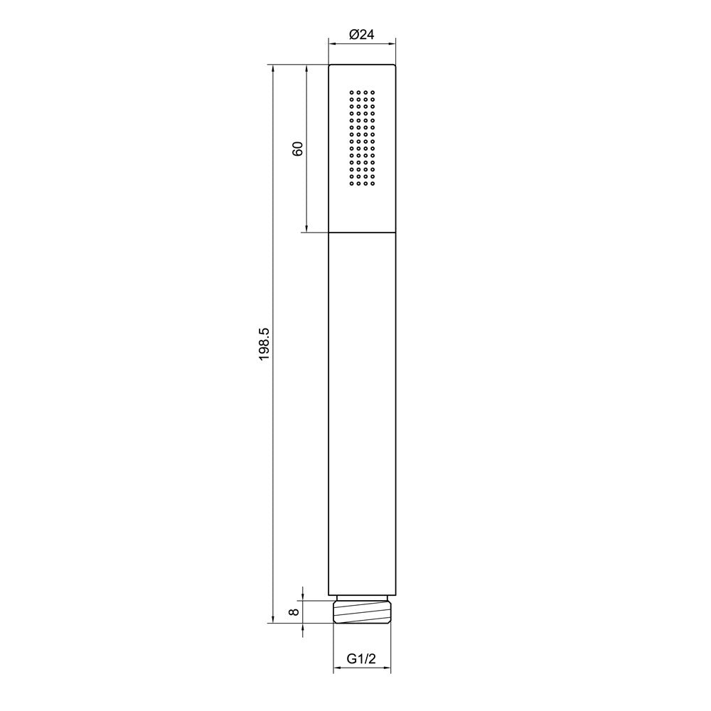 Handbrause Highline Rund Massiv Chrom
