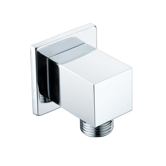 Stilform Wandanschlussbogen Eckig Massiv Chrom oder Schwarz Matt