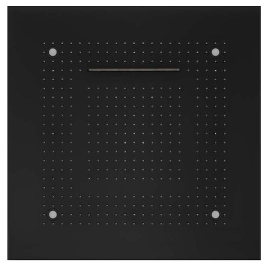 Soho Regendusche 60x60 LED Wasserfall & Nebel mit Einbaurahmen in Schwarz Matt