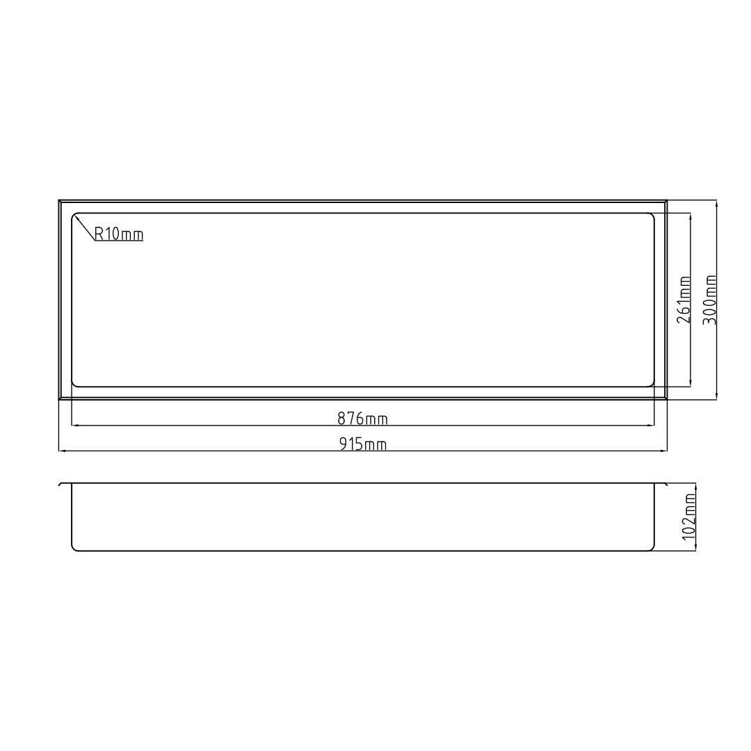 Stilform Wandnische Gebürsteter Edelstahl in 30x30, 60x30 oder 90x30 cm