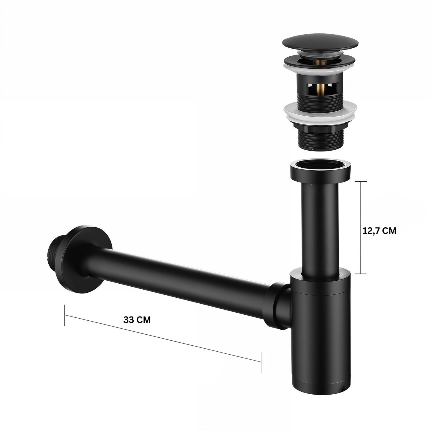 STILFORM Designer "Minimal" Siphon Geruchsverschluss in Schwarz Matt