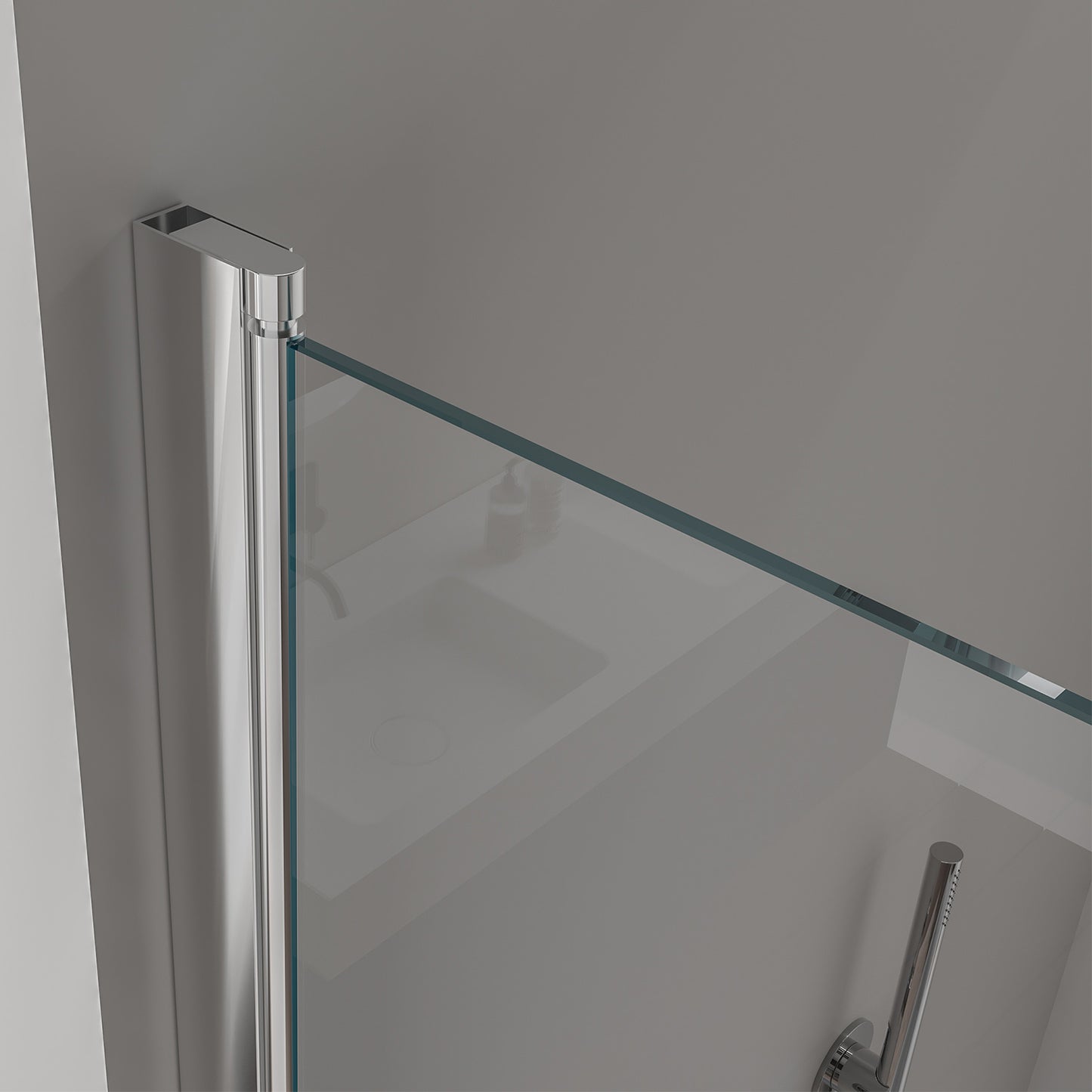 Badewannenaufsatz Glas Duschwand Chrom 80x140 oder 100x140