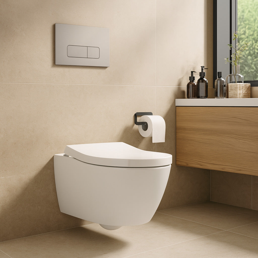 Drückerplatte Brushed Nickel Kompatibel zu Geberit Duofix Sigma (UP 320) 2 Mengenspülung