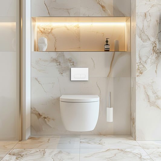 Drückerplatte Weiß Matt Kompatibel zu Geberit Duofix Sigma / DELTA 2 Mengenspülung