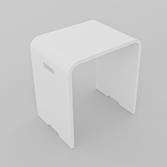 Badhocker MALIBU aus hochwertigem Mineralguss in Weiß Matt