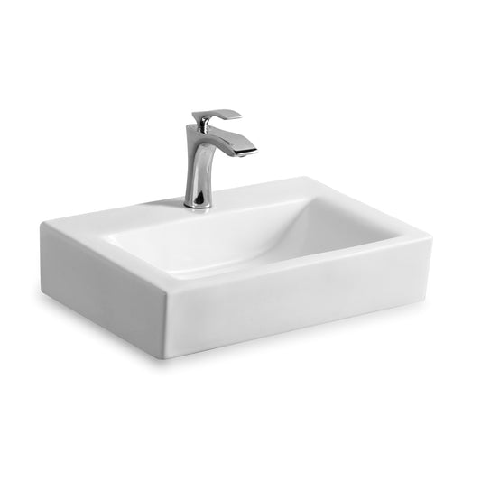 Gäste WC Wand Hänge oder Aufsatz Keramik Waschbecken Soho dünner Rand 43 x 30 cm