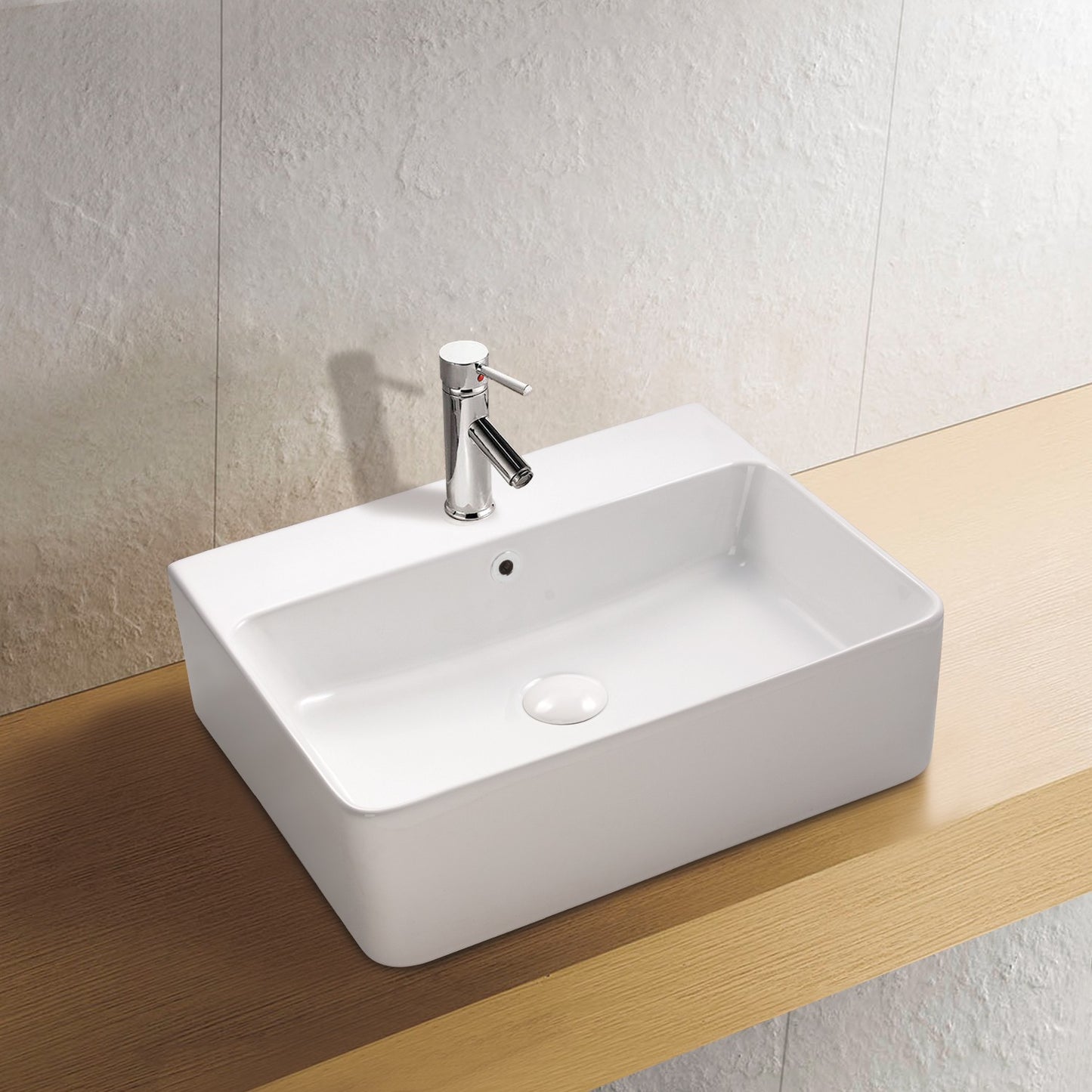 Wand Hänge Keramik Waschbecken Soho dünner Rand 52 x 42 cm