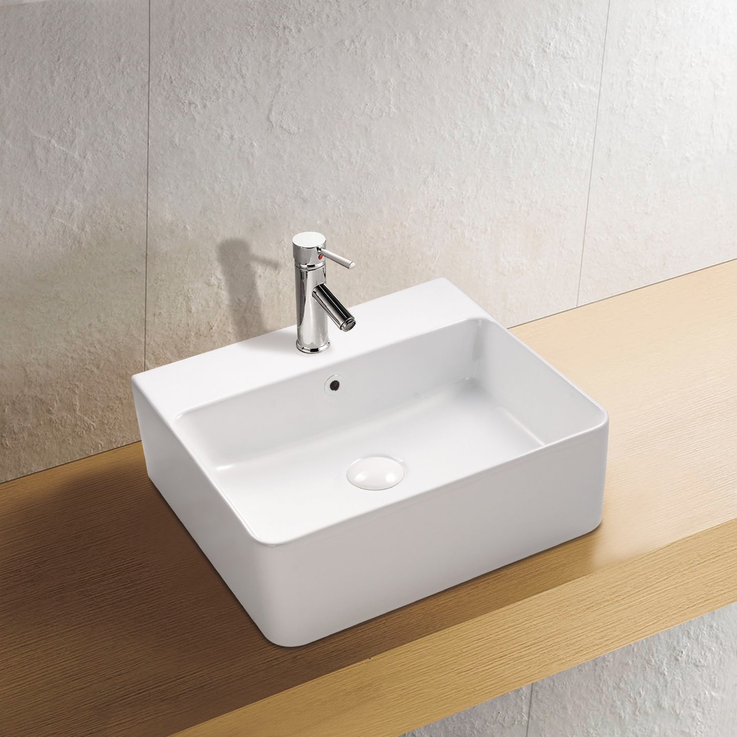 Wand Hänge Keramik Waschbecken Soho dünner Rand 46 x 42 cm