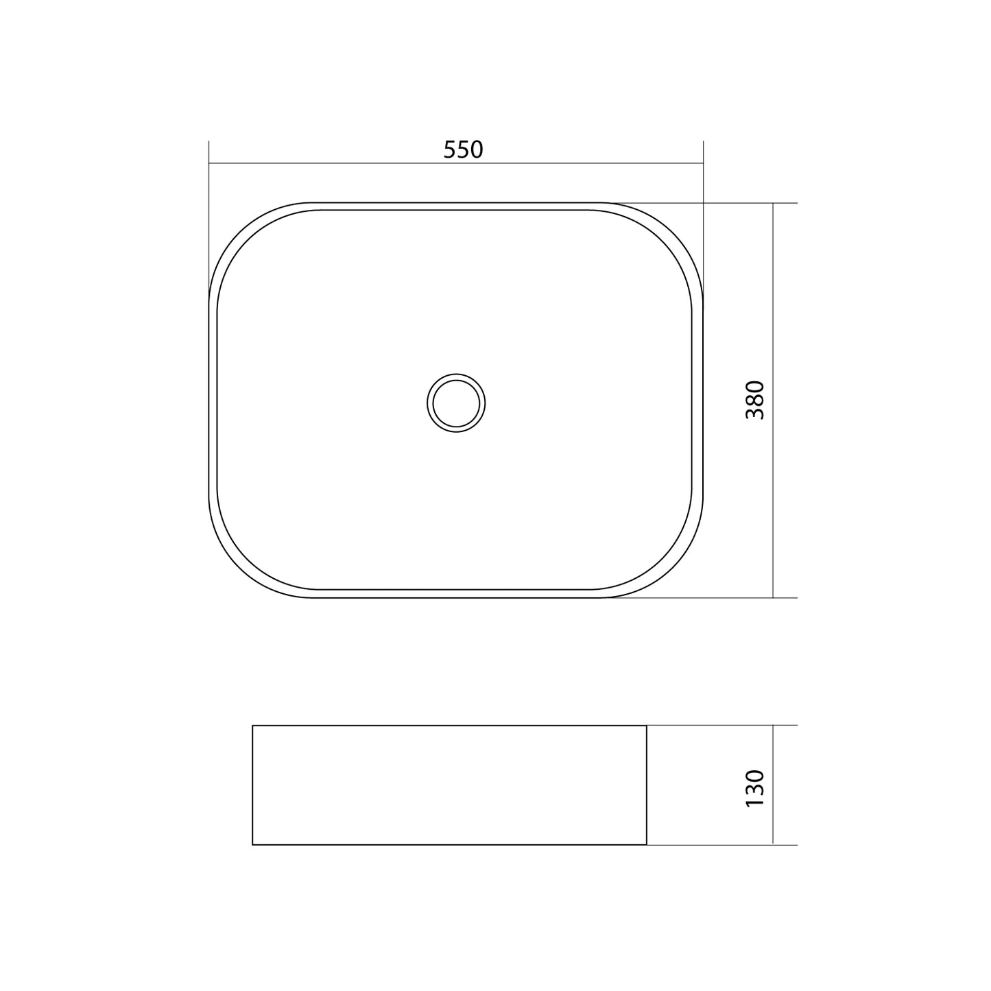 Aufsatz Keramik Waschbecken Soho 2.0 Schwarz Matt 55 cm