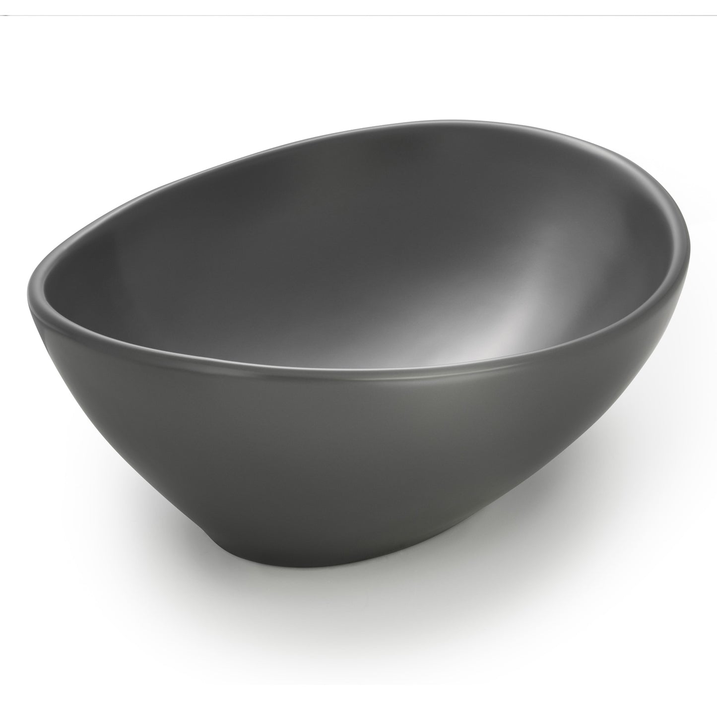 AKTION: Park Waschbecken in Anthrazit Matt aus feinster Keramik als Aufsatzwaschbecken ohne Hahnloch 400 x 340 x 145 mm