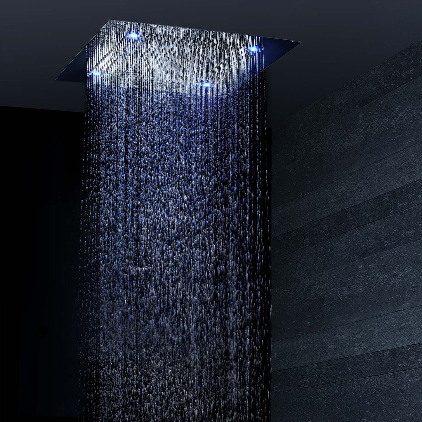 Soho Regendusche 80x80 LED Wasserfall & Nebel mit Einbaurahmen