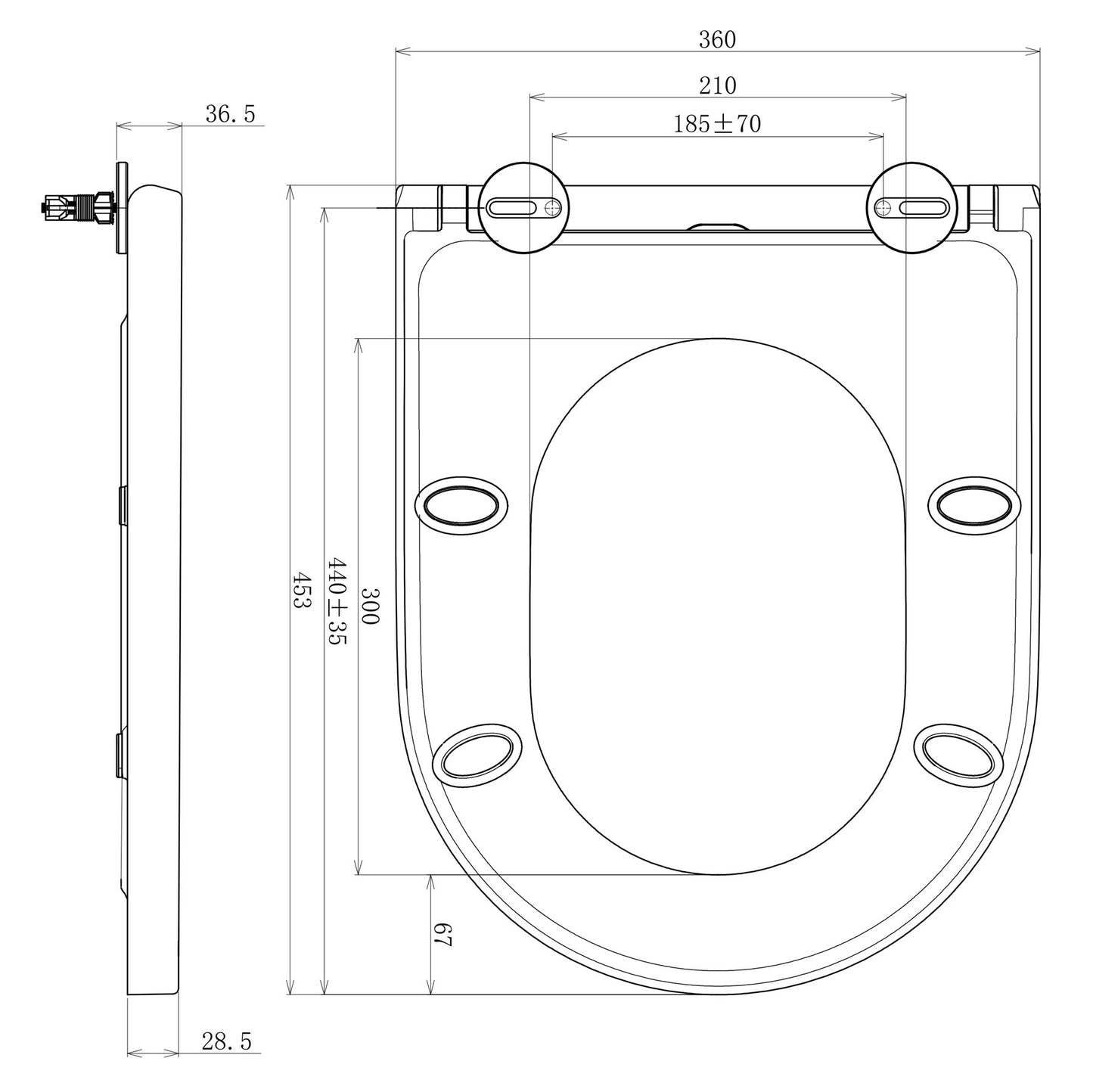 WC Sitz Soho mit Absenkautomatik in Schwarz Matt (Duroplast)