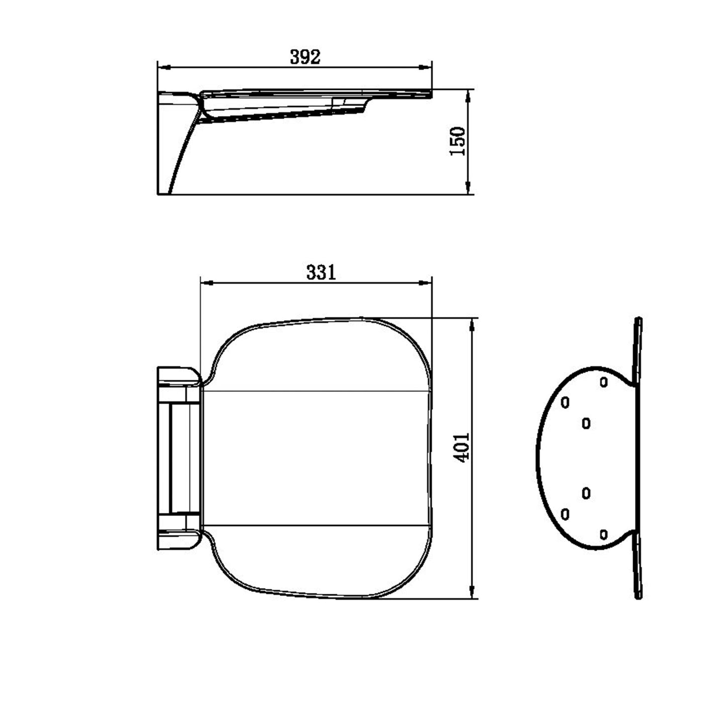 Mecca CARE Duschsitz 400×330MM Klappsitz