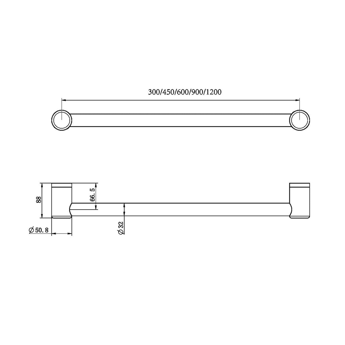 Mecca CARE 32 mm Haltegriff Stützgriff, 300 mm