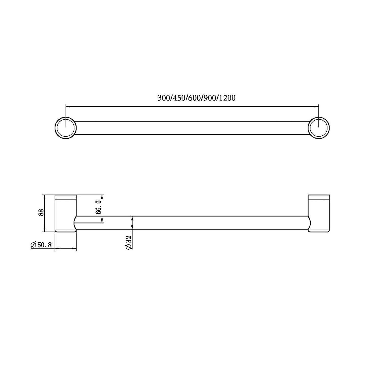 Mecca CARE 32 mm Haltegriff Stützgriff, 1200 mm