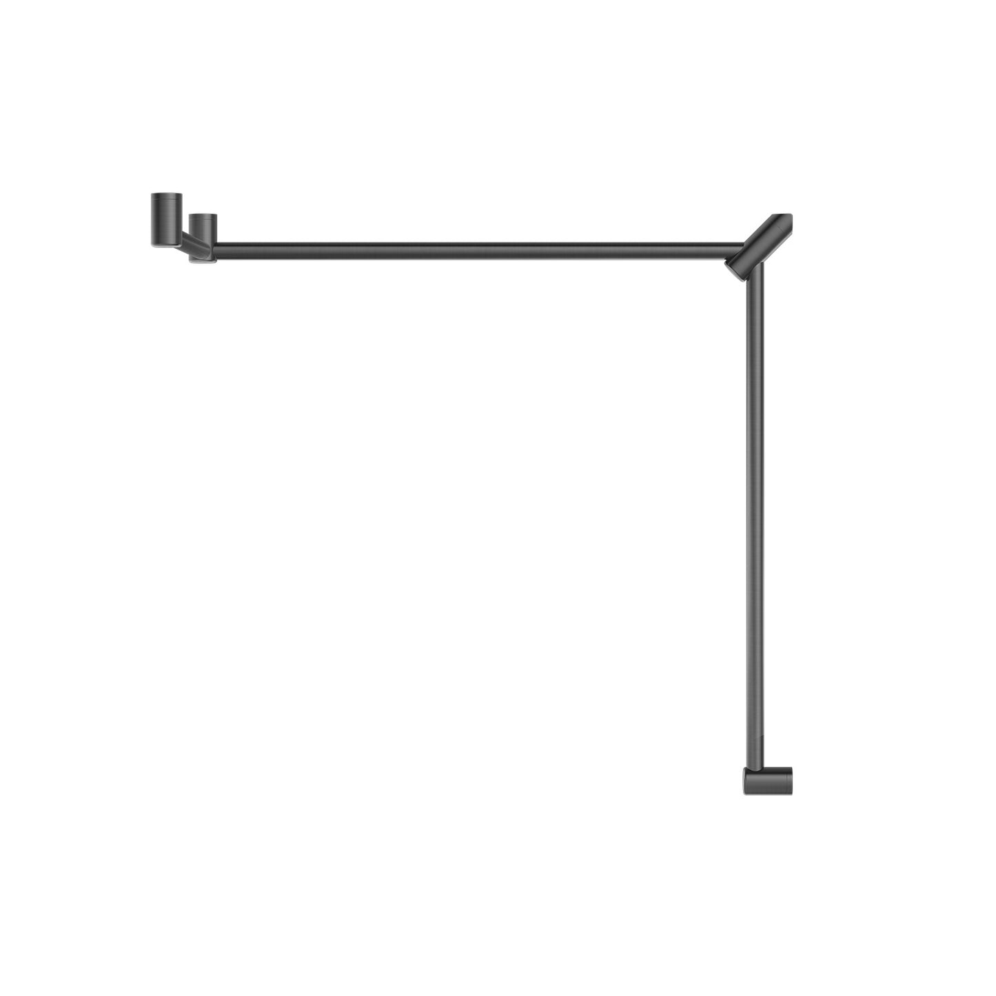 Mecca CARE 32 mm DDA WC Haltegriff Set, 90° durchgehend, 600 x 1065 x 1025 mm Stützgriff