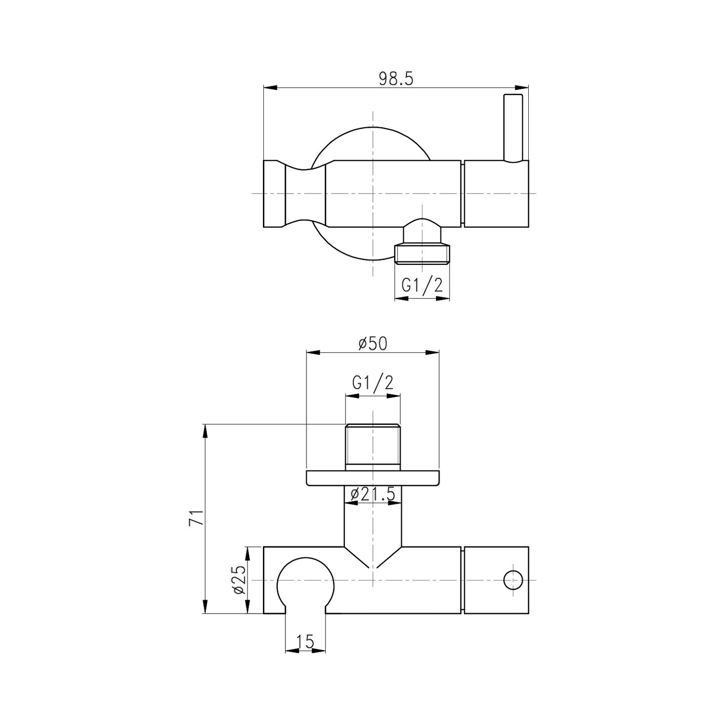 Design WC/Bidet Handbrause Komplettset mit Absperrventil - Rund in Schwarz Matt