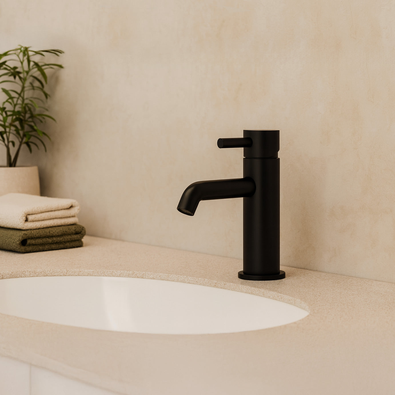 Stilform formschöne Waschtischarmatur Mittelhohe Ausführung Serie Park 2.0 in schwarz matt