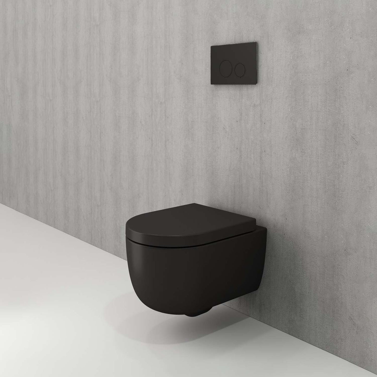 Drückerplatte Schwarz Matt Kompatibel zu Geberit Duofix Sigma (UP 320) 2 Mengenspülung