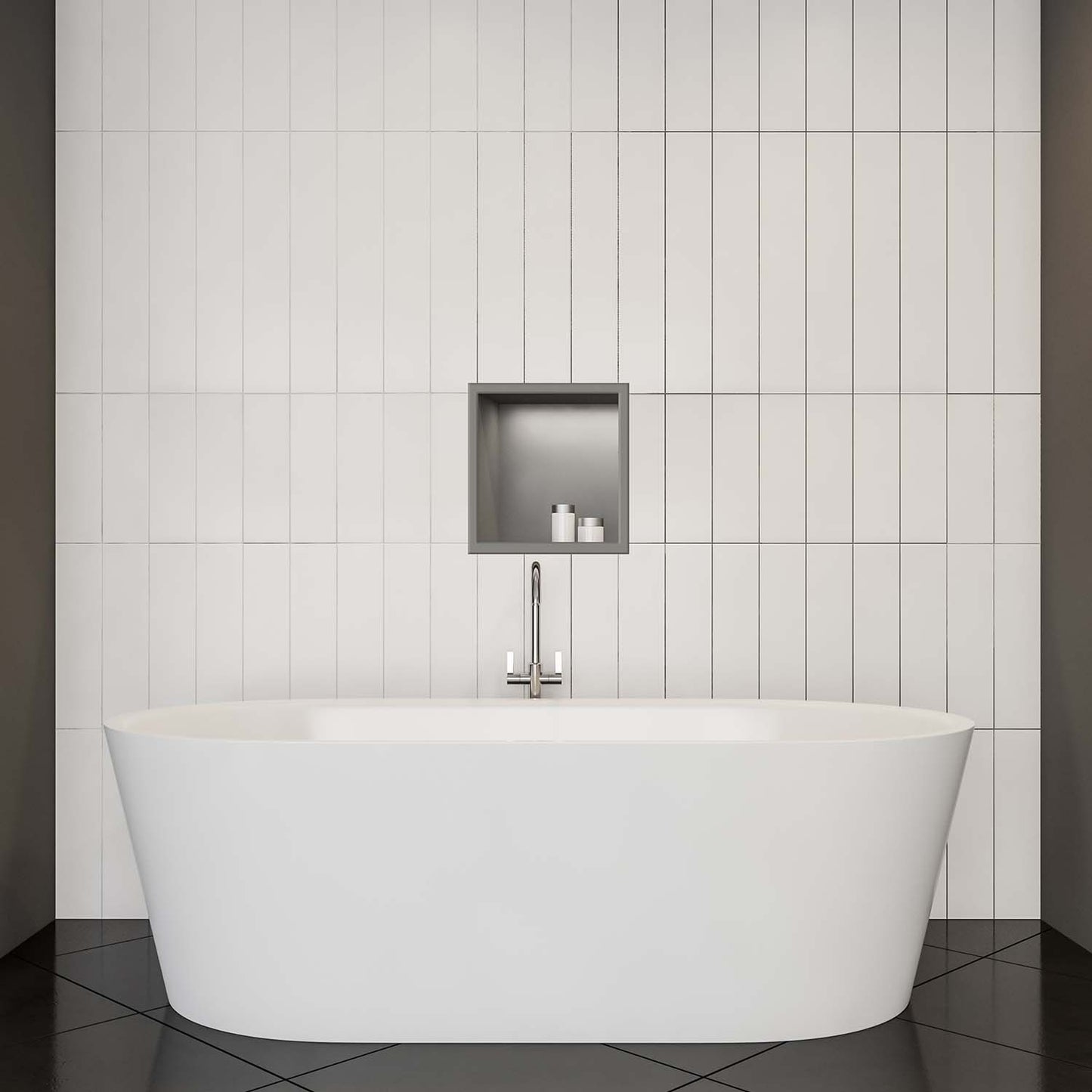 Stilform Wandnische Gebürsteter Edelstahl in 30x30, 60x30 oder 90x30 cm