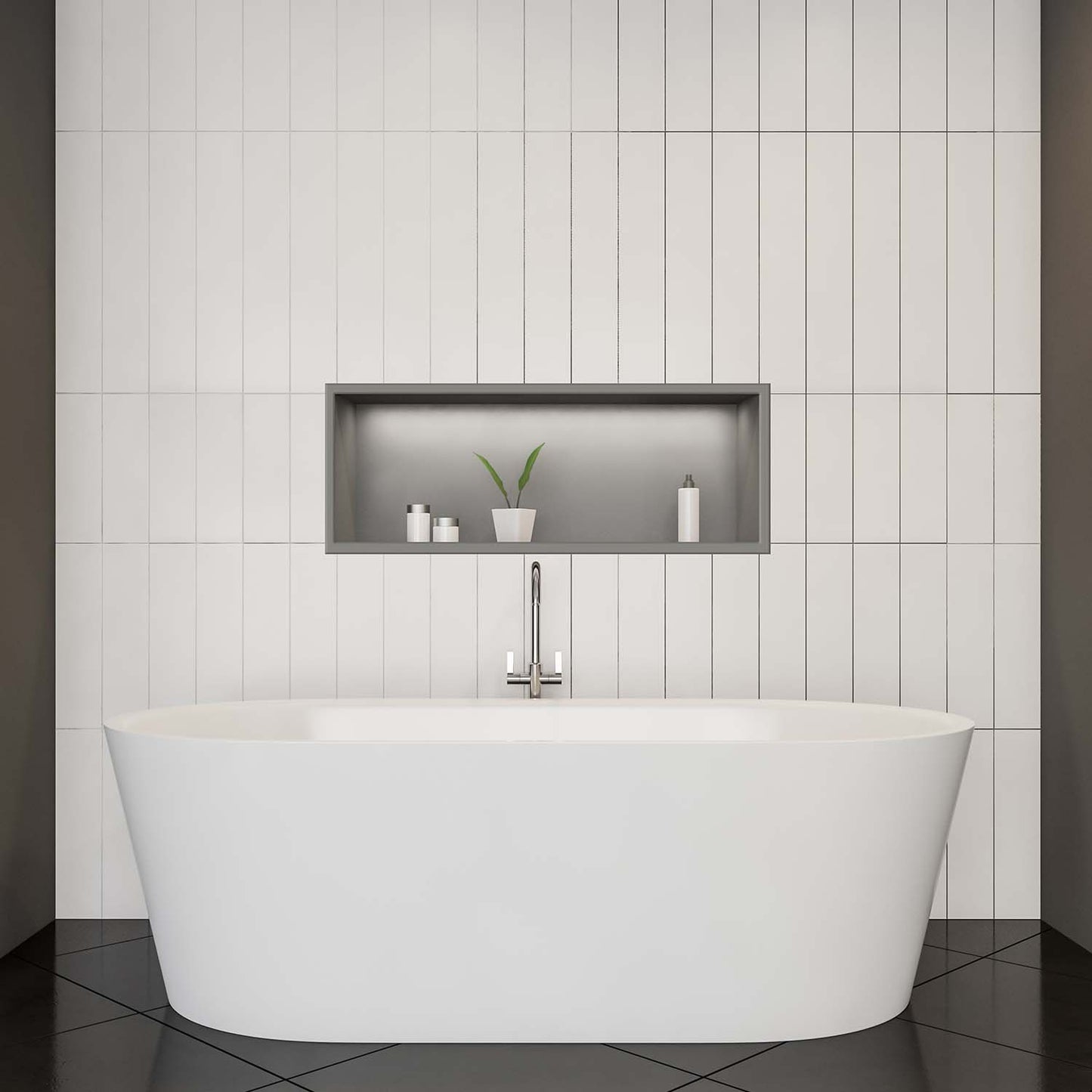 Stilform Wandnische Gebürsteter Edelstahl in 30x30, 60x30 oder 90x30 cm