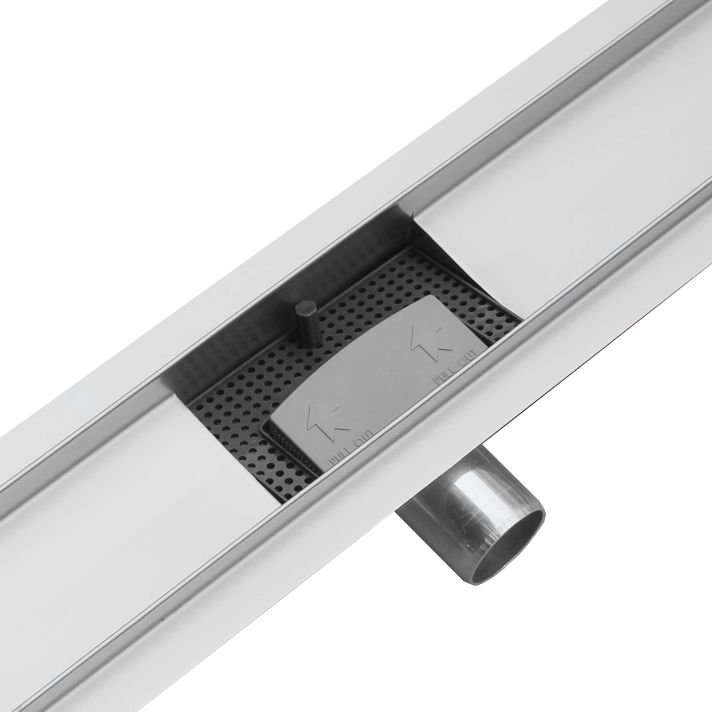 Profi Duschrinne mit Ablaufrost 60-140cm Edelstahl