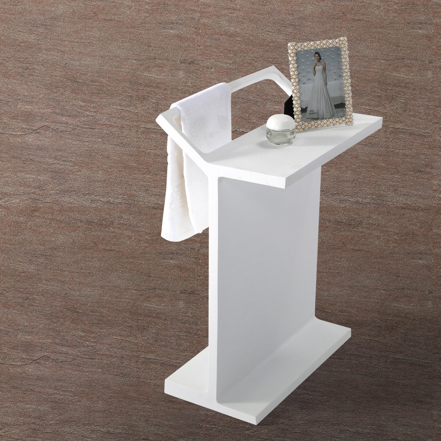 Handtuchhalter MANHATTAN aus hochwertigem Mineralguss in Weiß Matt