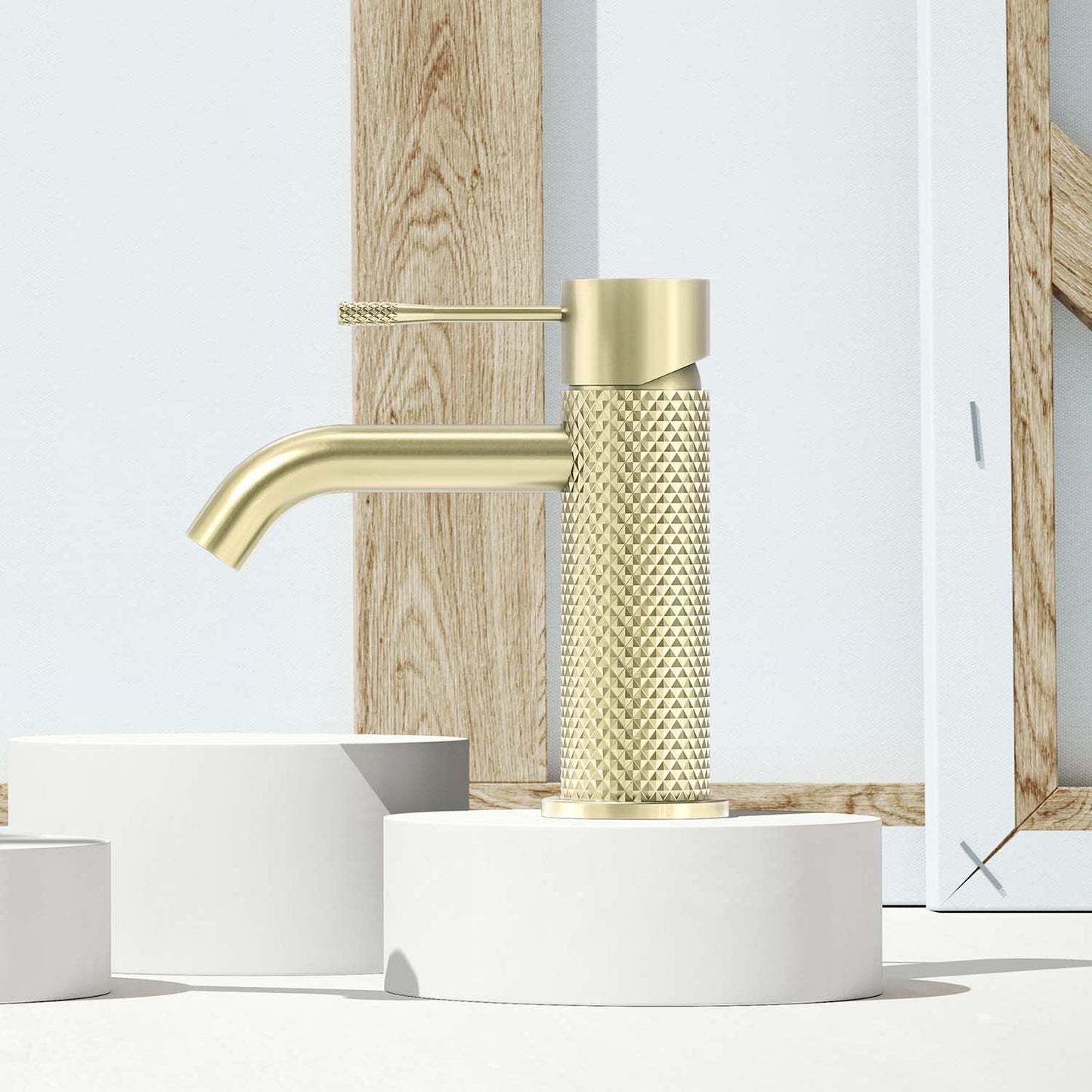 Stilform Waschtischarmatur aus der Serie Iconic in Messing Gebürstet