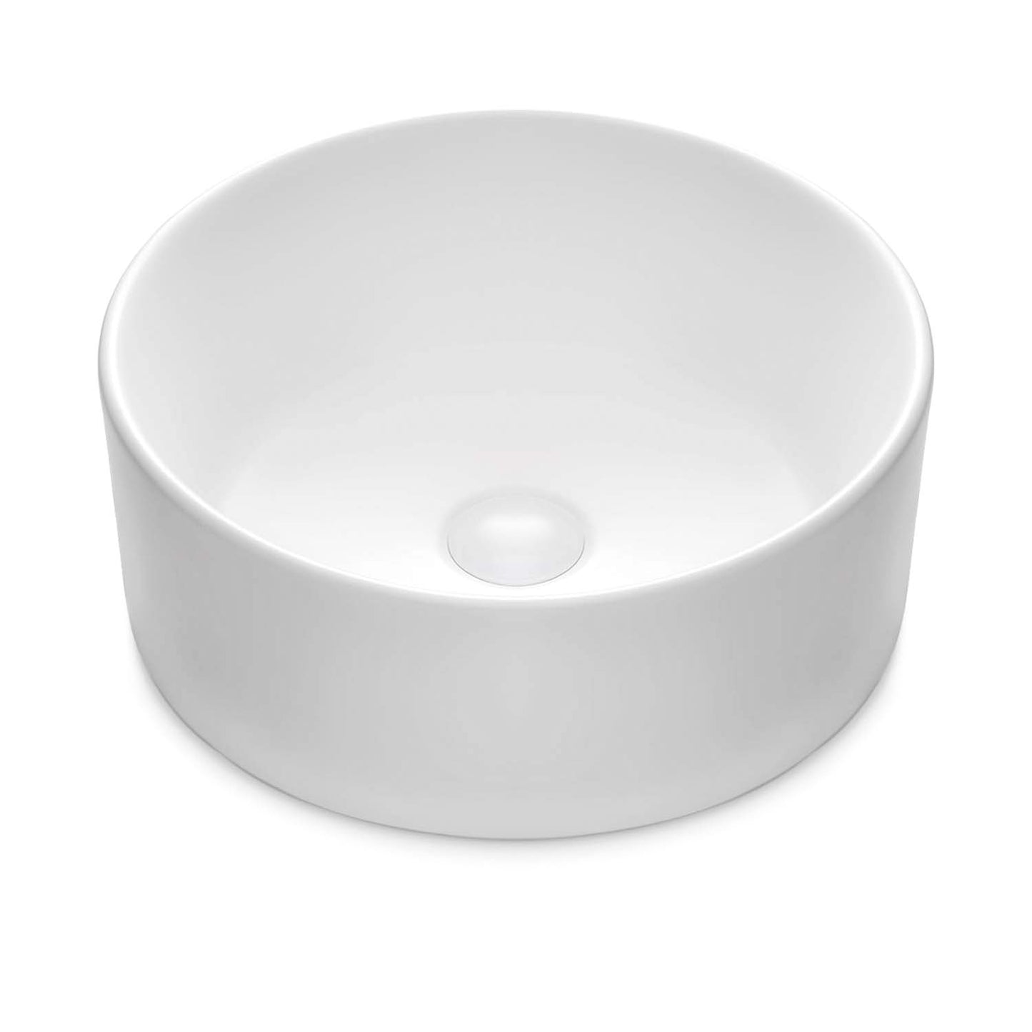 Chelsey Waschbecken in Weiß Matt aus feinster Keramik als Aufsatzwaschbecken ohne Hahnloch 400 x 400 x 145 mm