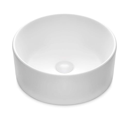 Chelsey Waschbecken in Weiß Matt aus feinster Keramik als Aufsatzwaschbecken ohne Hahnloch 400 x 400 x 145 mm